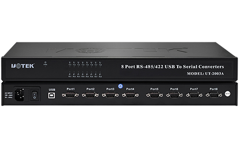工業USB轉8口串口擴展塢_UT-2003A USB轉RS-485/422八口光電隔離轉換器(USB V2.0)